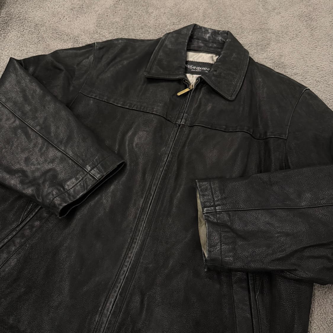 [정품/100] 입생로랑 블랙 양가죽 레더 자켓 상품이미지1