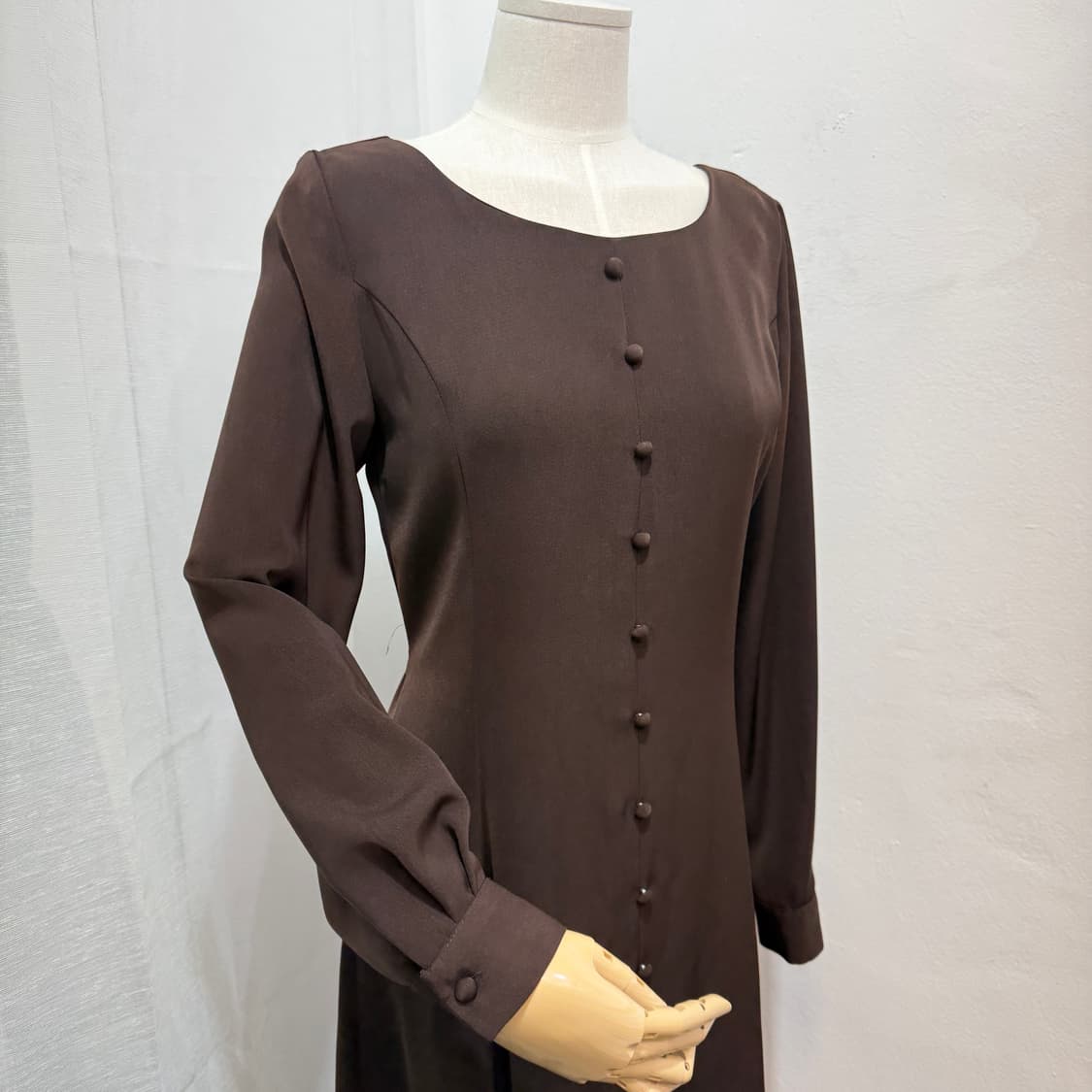 아밋슈 콩단추 브라운 롱원피스 롱드레스 3717 상품이미지2