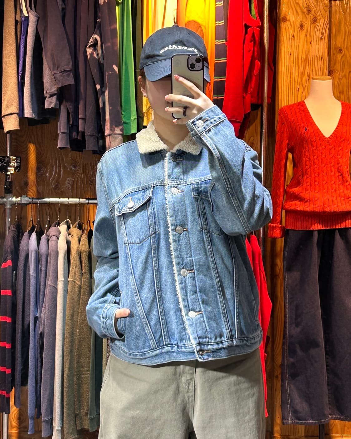 XL GAP 갭 연청 양털 쉐르파 데님 트러커 자켓 상품이미지1