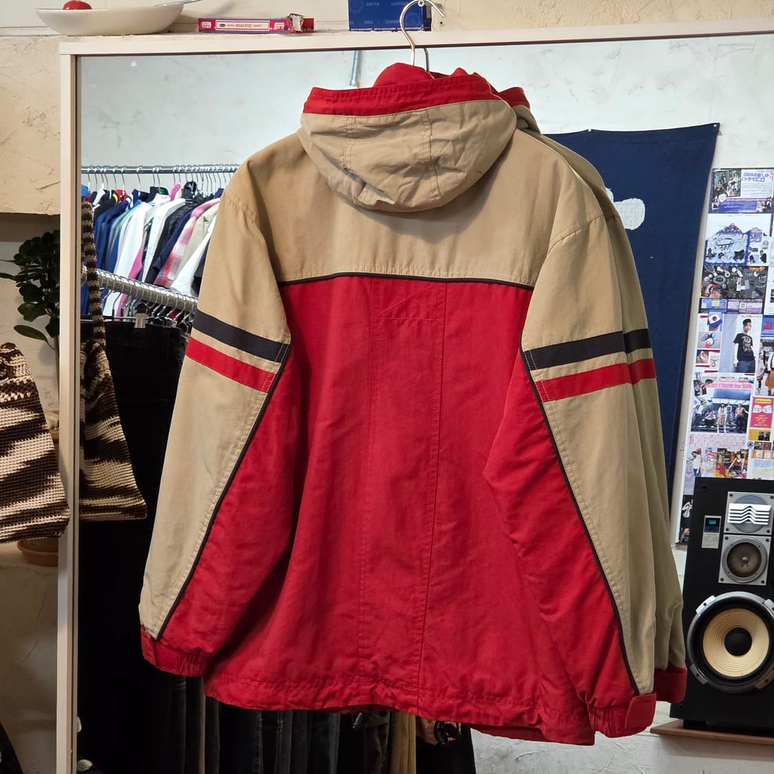 JPN 빈티지 베이지 오렌지 배색 바람막이 상품이미지6