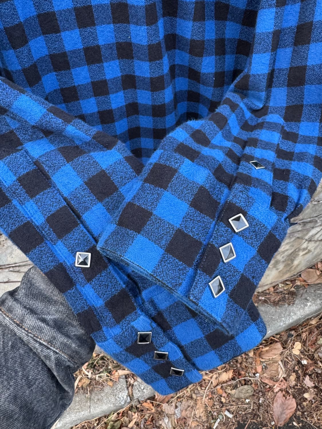 80s 락마운트 빈티지 버팔로 체크 웨스턴 셔츠 블루 상품이미지6