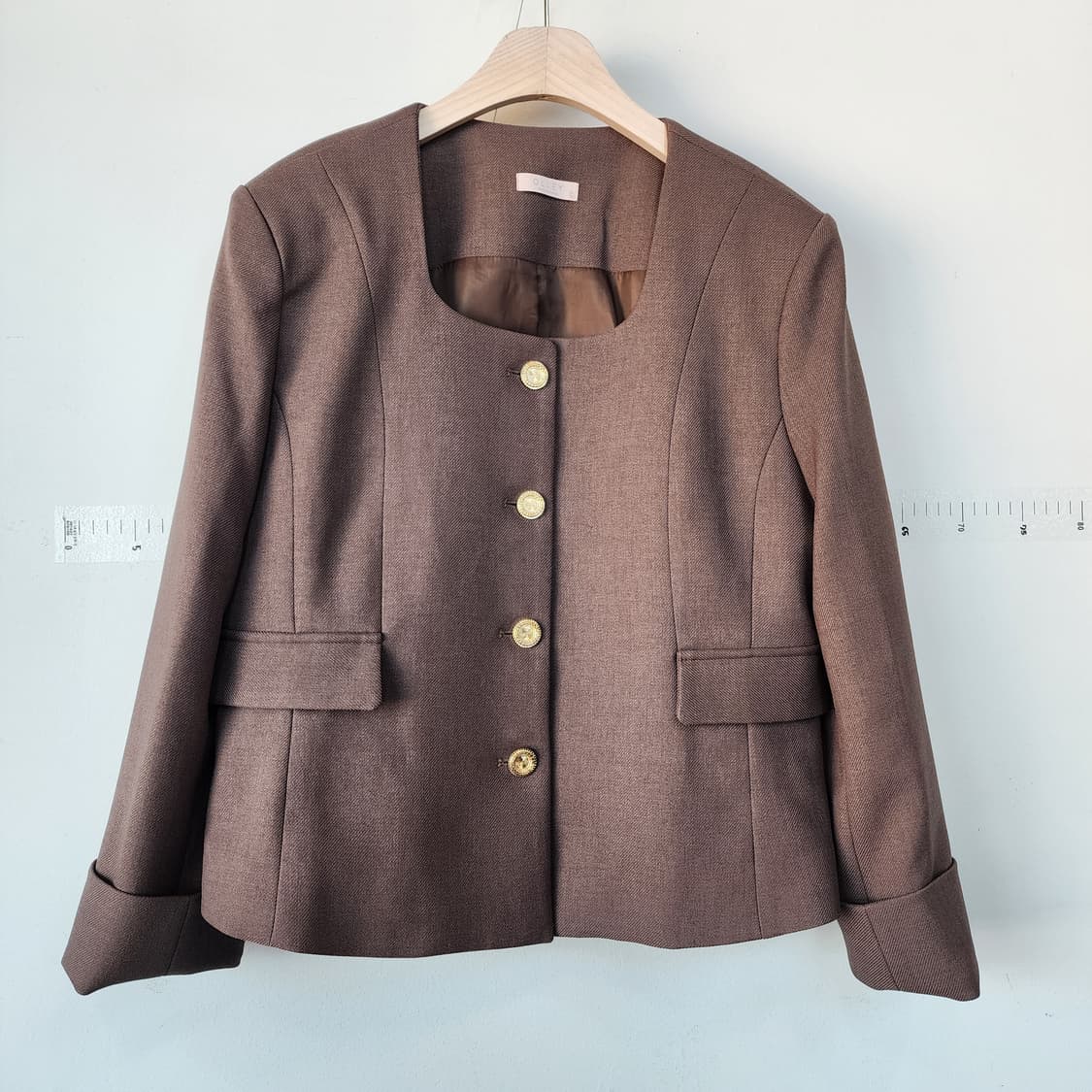 OLLEY 브라운 스퀘어넥 자켓 상품이미지1