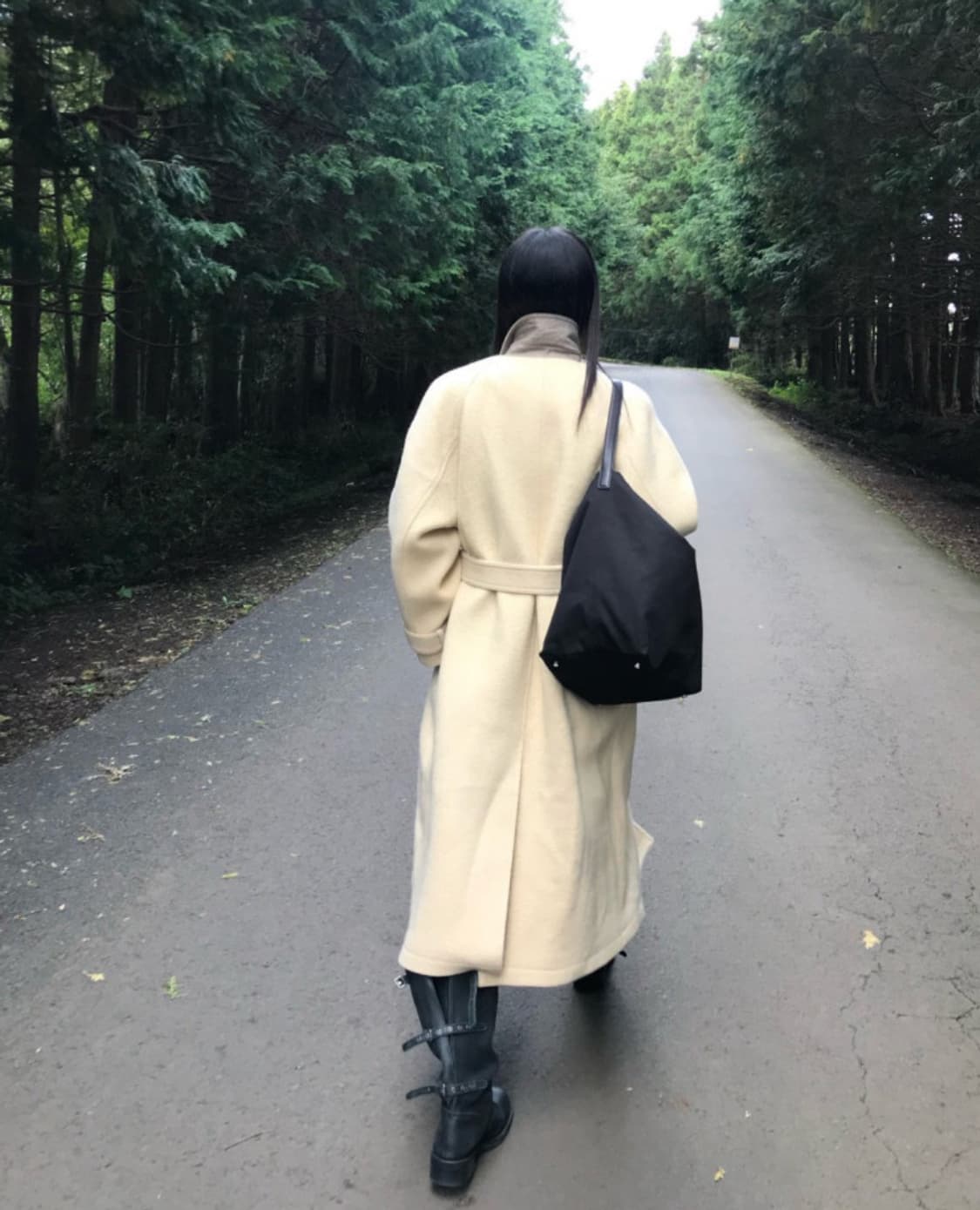 (새상품)위아 알파카 울 혼방 베이지코트 상품이미지5