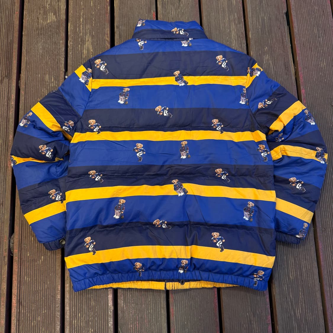 폴로 랄프로렌 럭비베어 패딩 블루/옐로우 상품이미지2