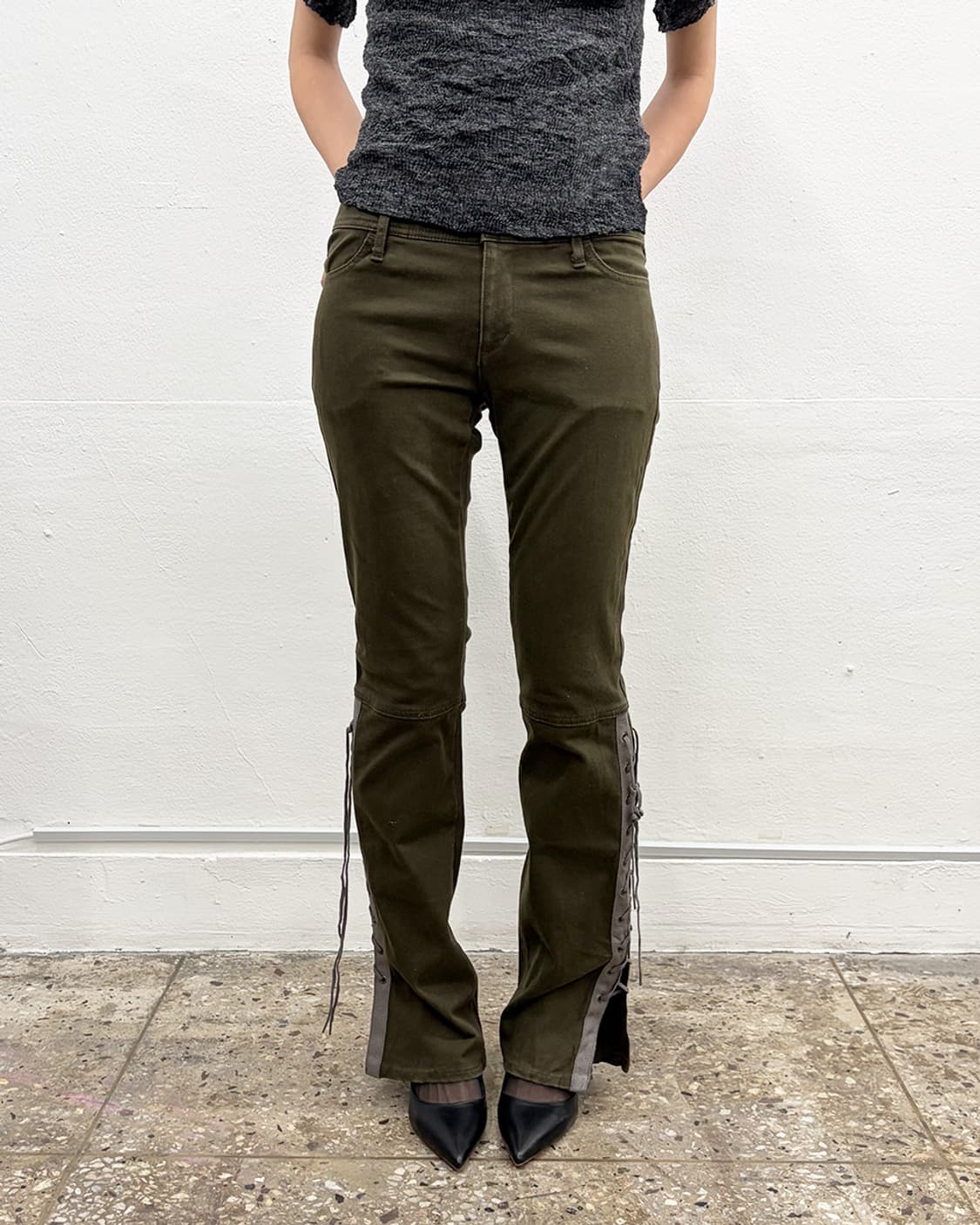 빈티지 레이스업 플레어 팬츠 상품이미지3