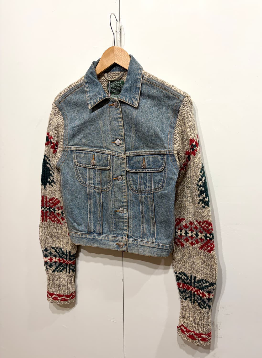 90's 폴로 컨트리 코위찬 니트 트러커 자켓 상품이미지2
