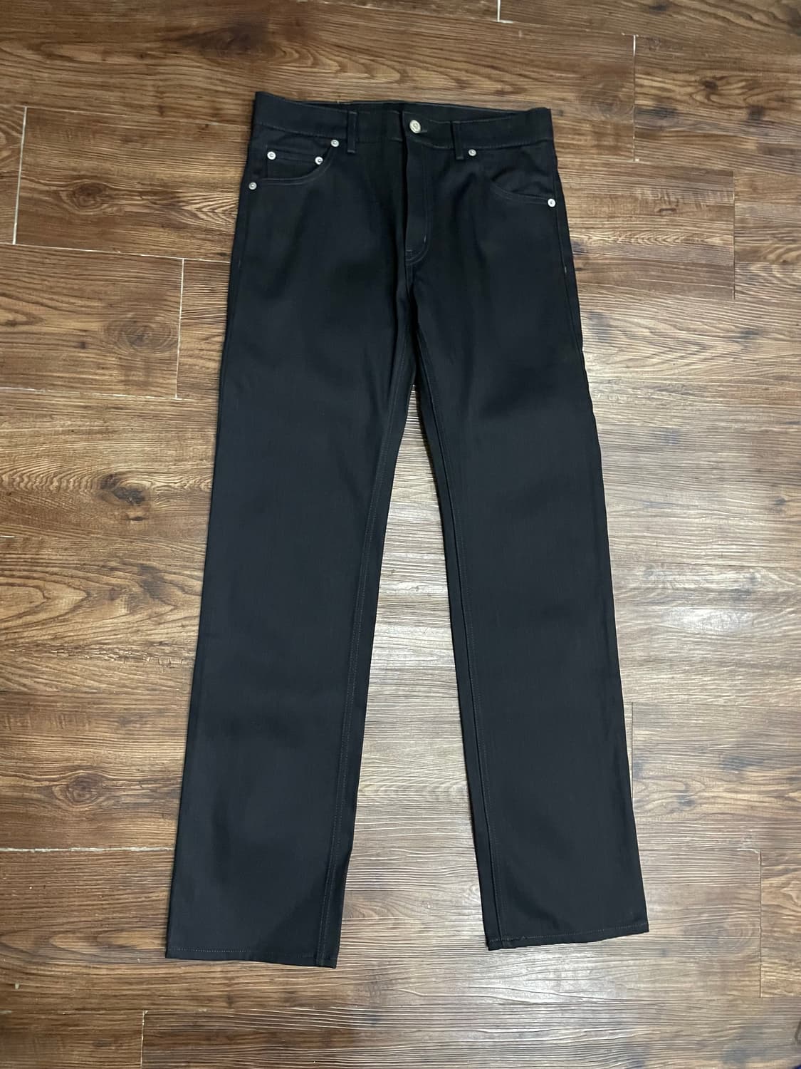 hallaveshje 블랙 데님 팬츠 블랙진 생지 상품이미지2