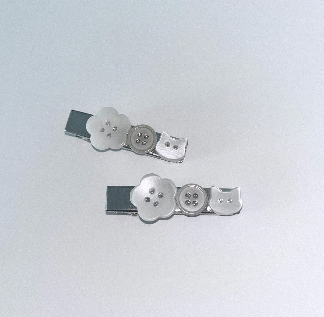 Cat Button Hair-pin 고양이 단추 헤어핀 상품이미지3