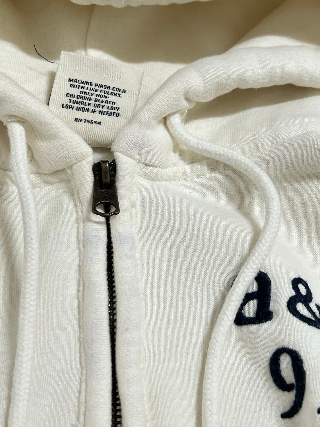 초희귀 대대장 아베크롬비 크림 아이보리 딱붙핏 후드집업 상품이미지2