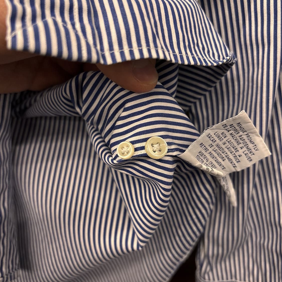 90s 폴로 랄프로렌 슬림핏 스트라이프 버튼다운셔츠 버건디포니 N1100 상품이미지7