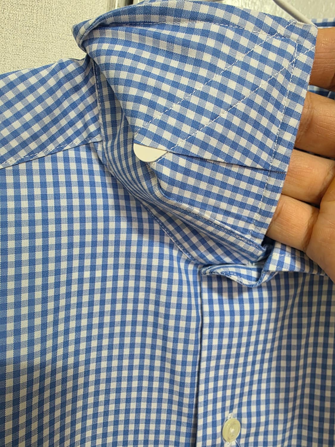 [새제품] 브룩스브라더스 스트레치 블루 깅엄 체크 셔츠 상품이미지3