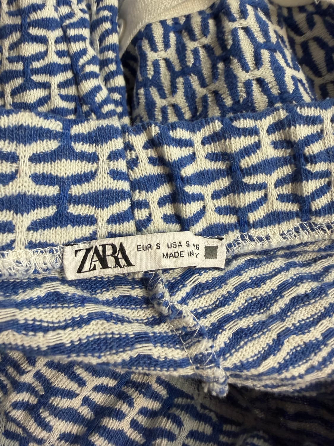 Zara 블루 패턴 니트 팬츠 셋업 상품이미지7