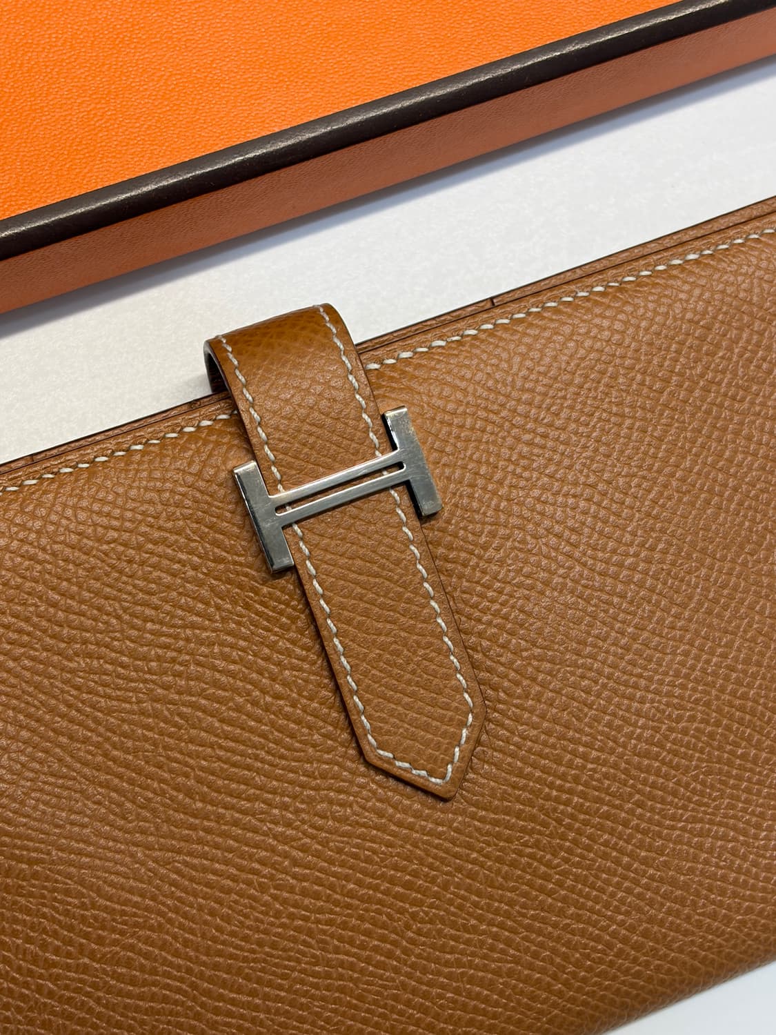 에르메스 베안 장지갑 골드 은장 상품이미지4