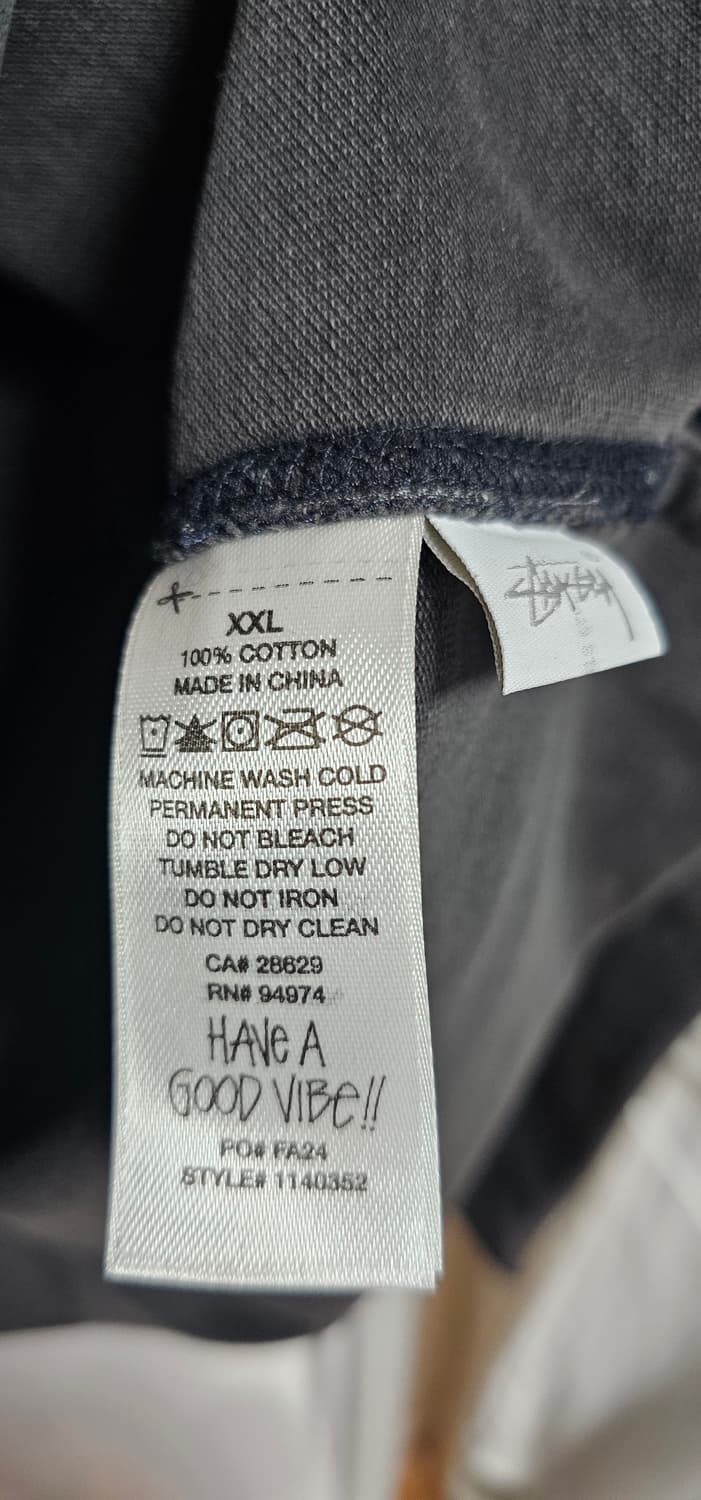 스투시 피그먼트 다이드 코튼 풋볼 크루 워시드 블랙 상품이미지7