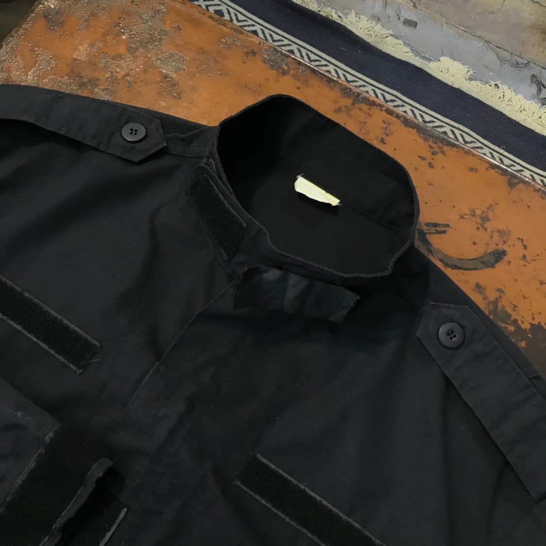  밀리터리 빈티지 블랙 립스탑 투웨이 집업 자켓 남성 110 115  상품이미지4