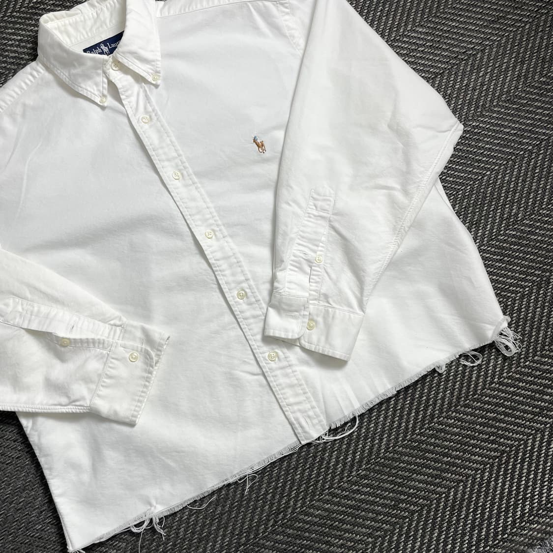 폴로 랄프로렌 옥스포드 화이트 컷팅 크롭 셔츠o 4815 상품이미지6