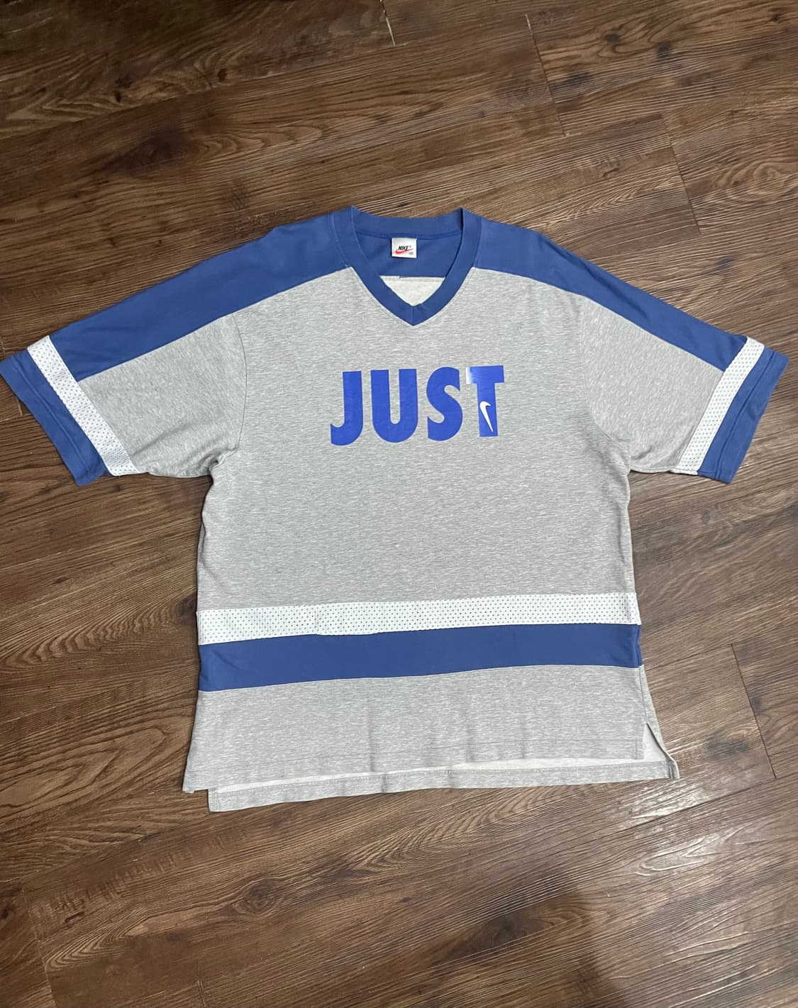 90s 희귀 빈티지 나이키 JUST DO IT 반팔 져지 티셔츠 상품이미지1