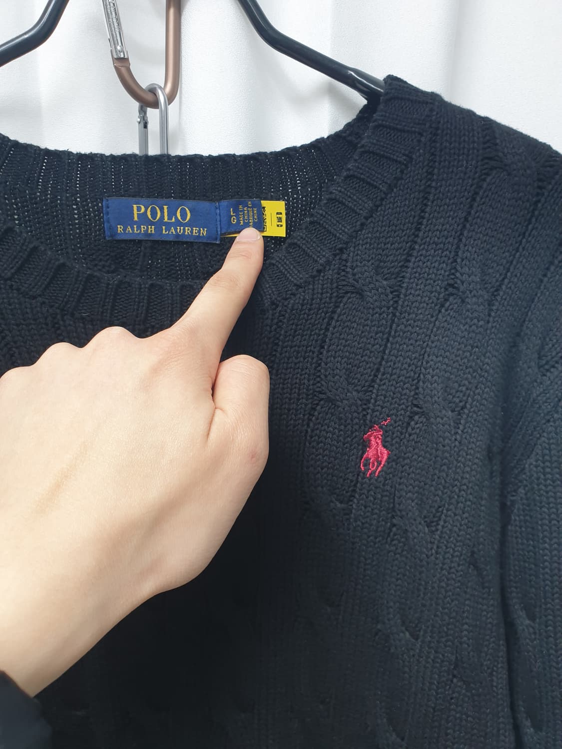 Polo 폴로 랄프로렌 블랙 케이블 니트 L 상품이미지3