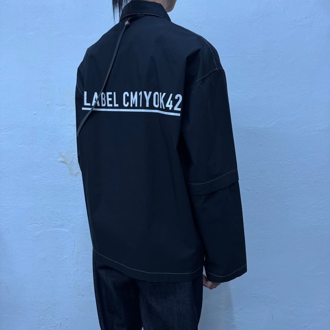 NULABEL CM1YOK42 블랙 레이어 코튼 혼방 집업 셔츠 자켓 상품이미지2