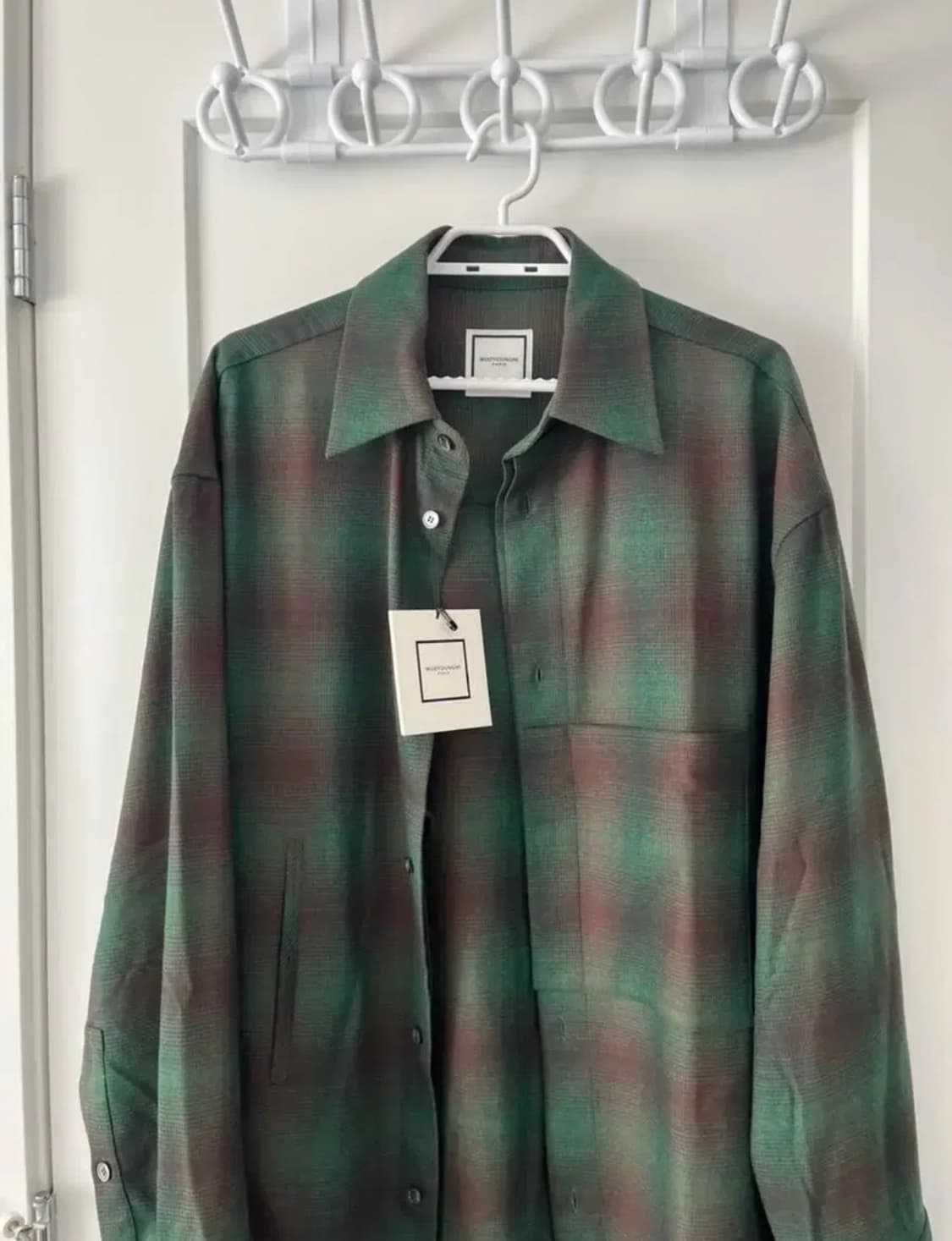 우영미 그린체크 셔츠(48) 상품이미지1