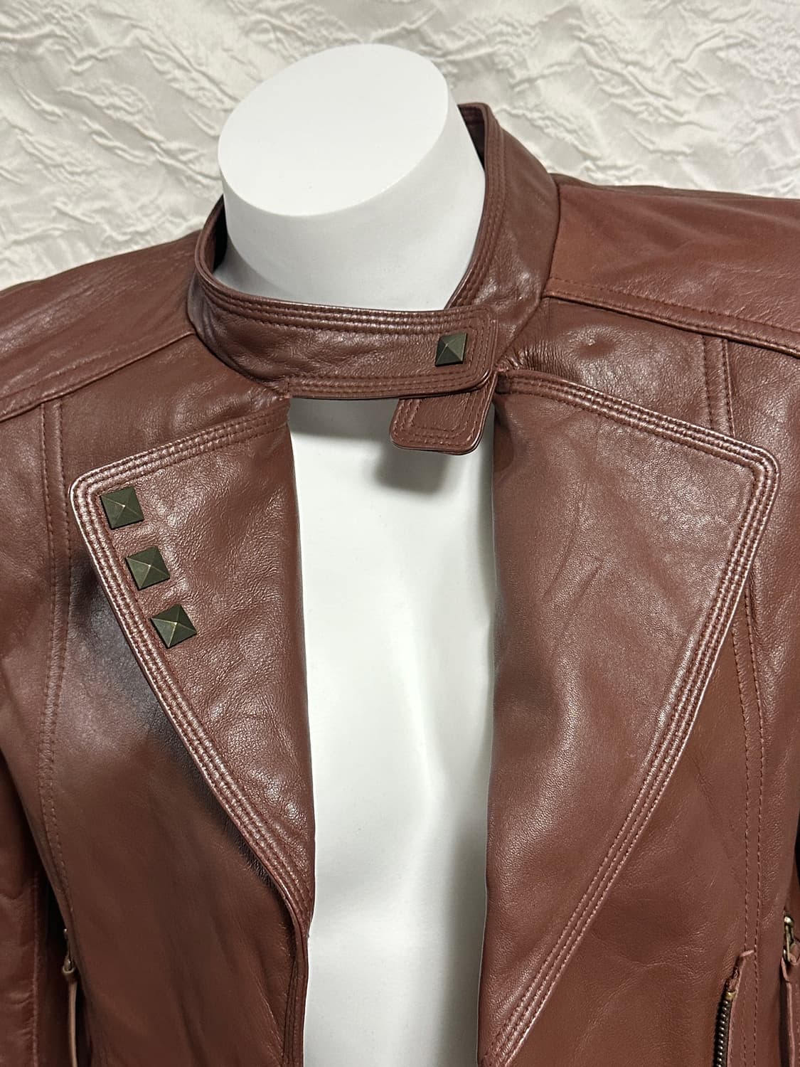 빈티지 쉽스킨 양가죽 스터드 리얼 레더 자켓 상품이미지2