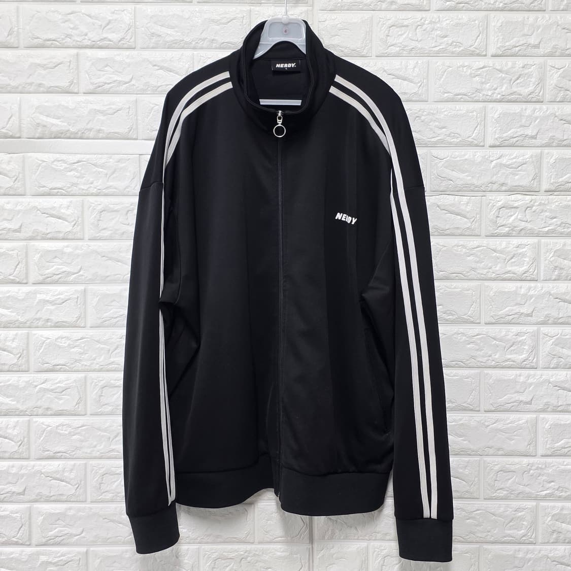 택포) 널디 오버핏 져지 트랙탑 블랙 XL 상품이미지1