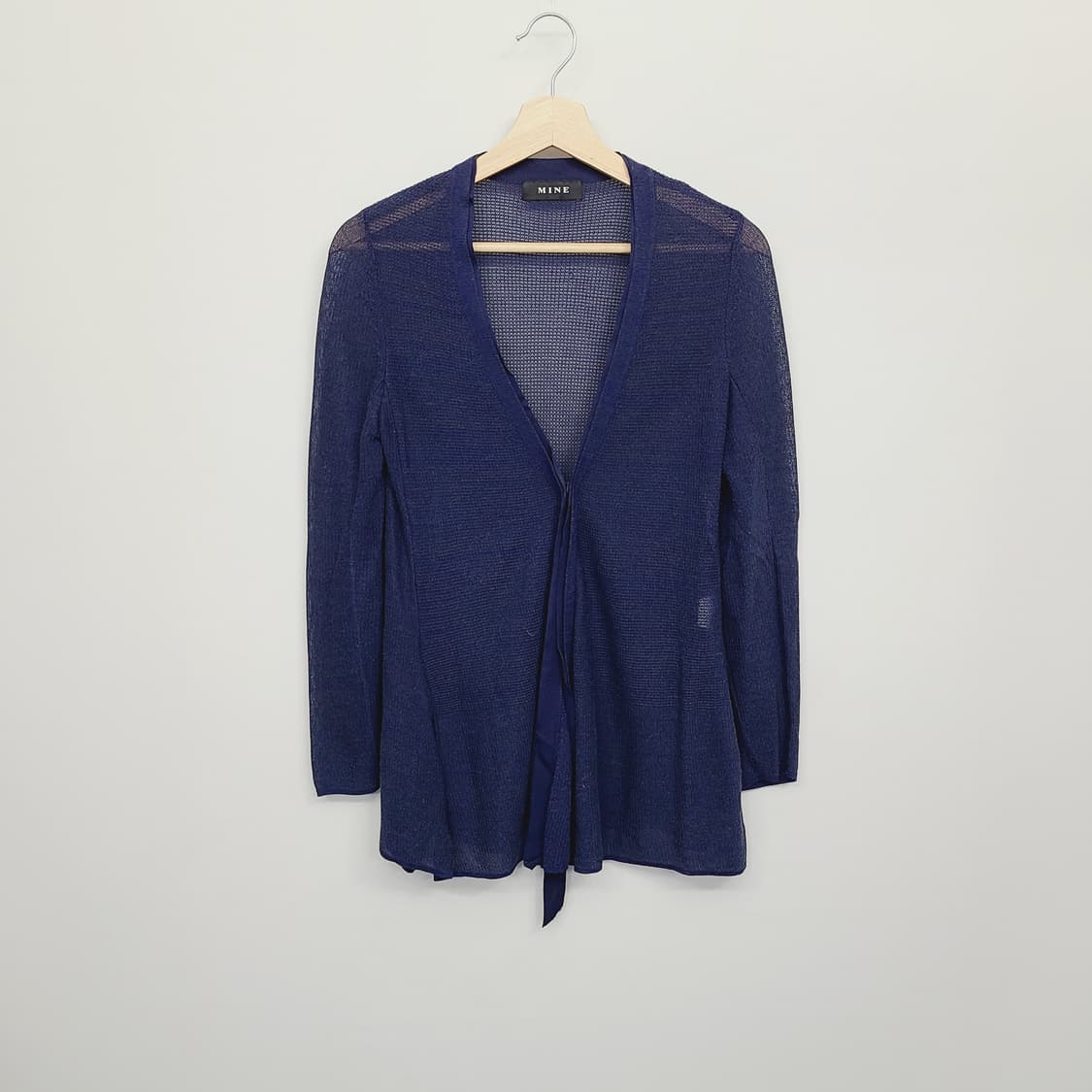  [정품] 한섬 마인(MINE) 시스루 메쉬 리본 가디건 90(F) 상품이미지2