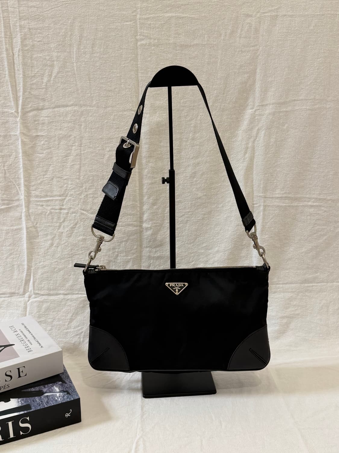 정품 프라다 블랙 포코노 나일론 숄더백 핸드백 상품이미지1