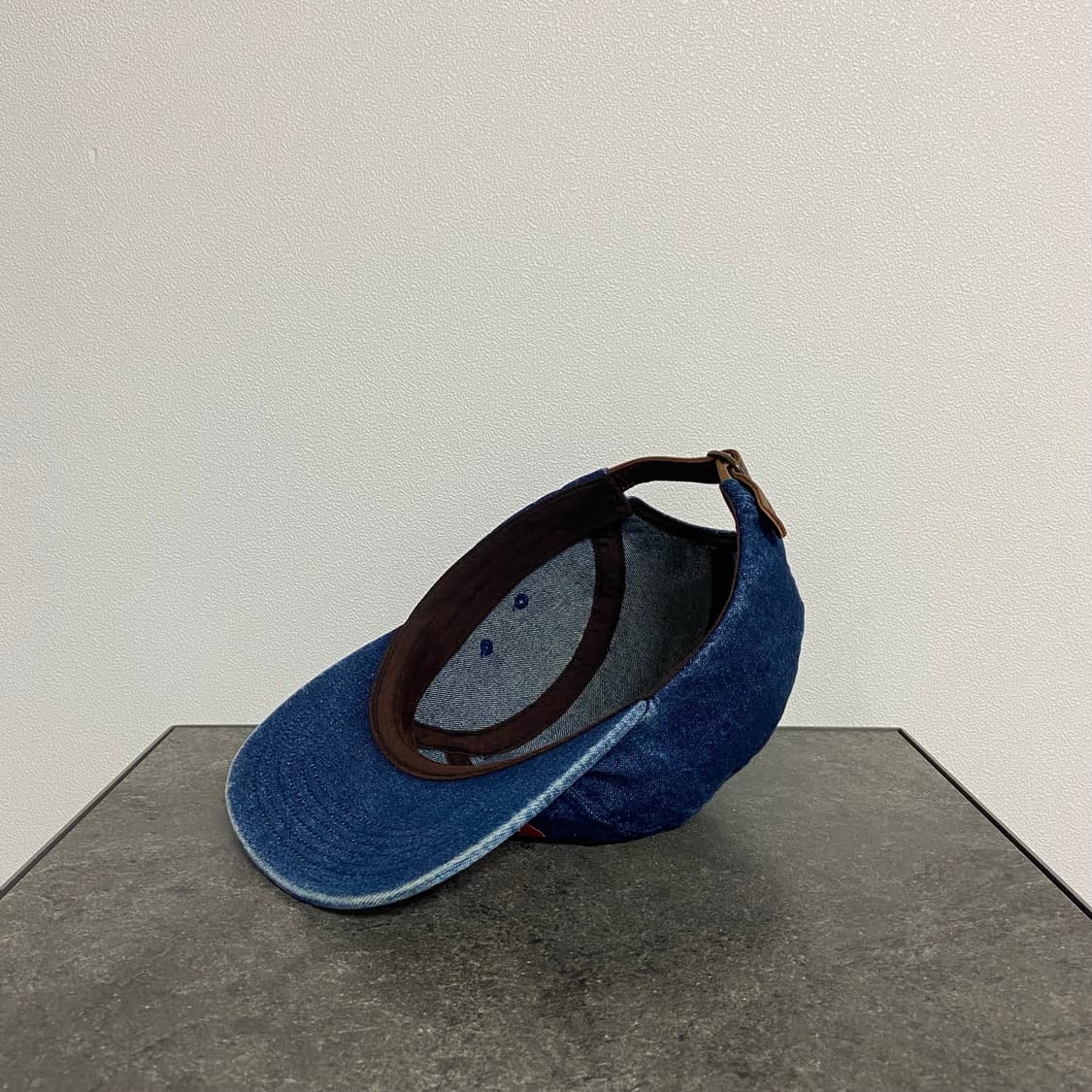 (OS) 슈프림 박스로고 캠프캡 모자 워시드 데님 레더 스트랩 상품이미지6