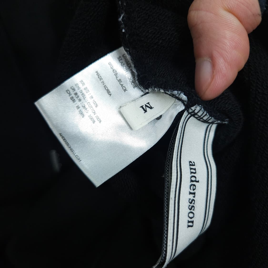 앤더슨벨 후드티 M 블랙 상품이미지5