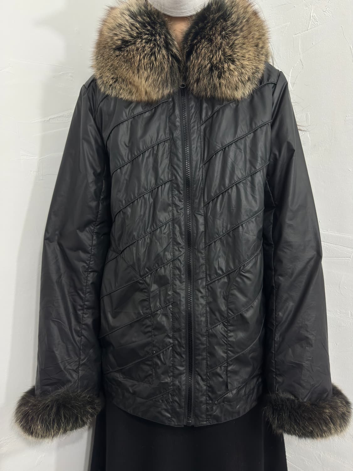 kasamino fox fur detail reversible hood  상품이미지2