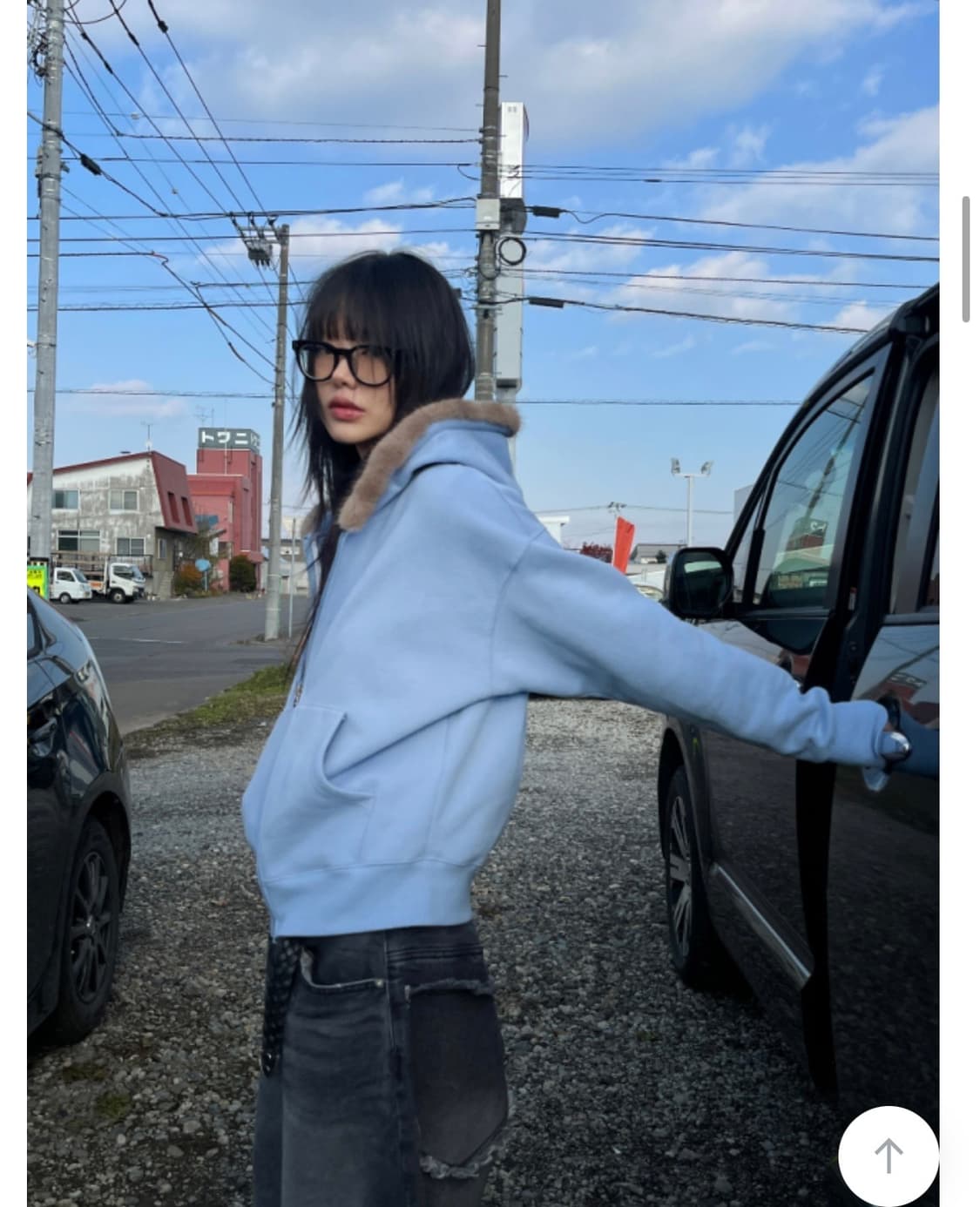 블루 퍼 후디 상품이미지2