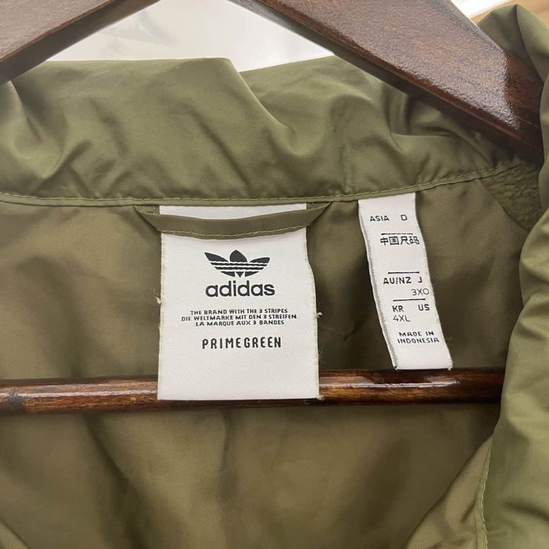 아디다스 유로파 말차카키 반집업 누빔 바람막이 아노락 4XL C10505 상품이미지5