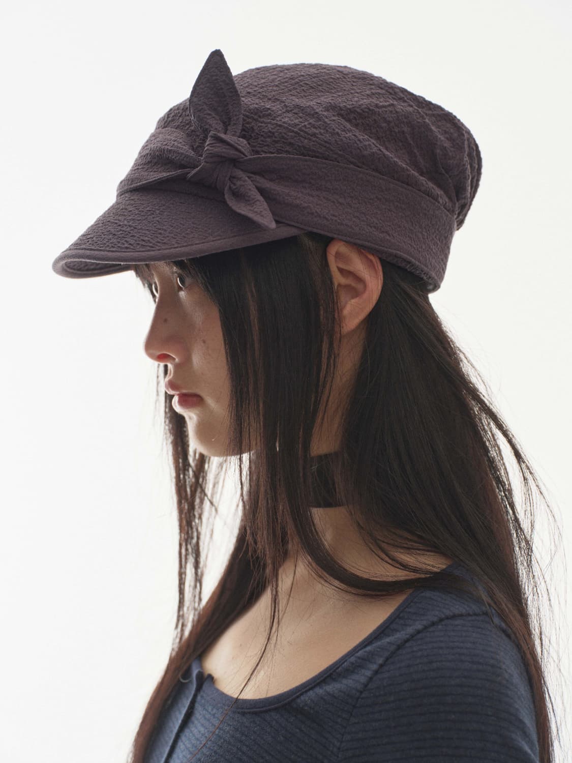 코이세이오 RIBBON TIE CAP CHARCOAL 상품이미지2