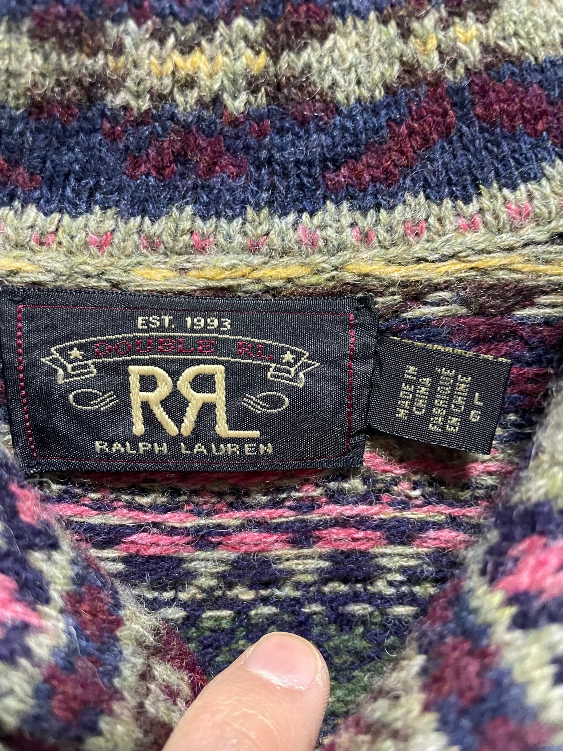 RRL 페어아일 울캐시미어 숄카라 가디건 L 상품이미지6