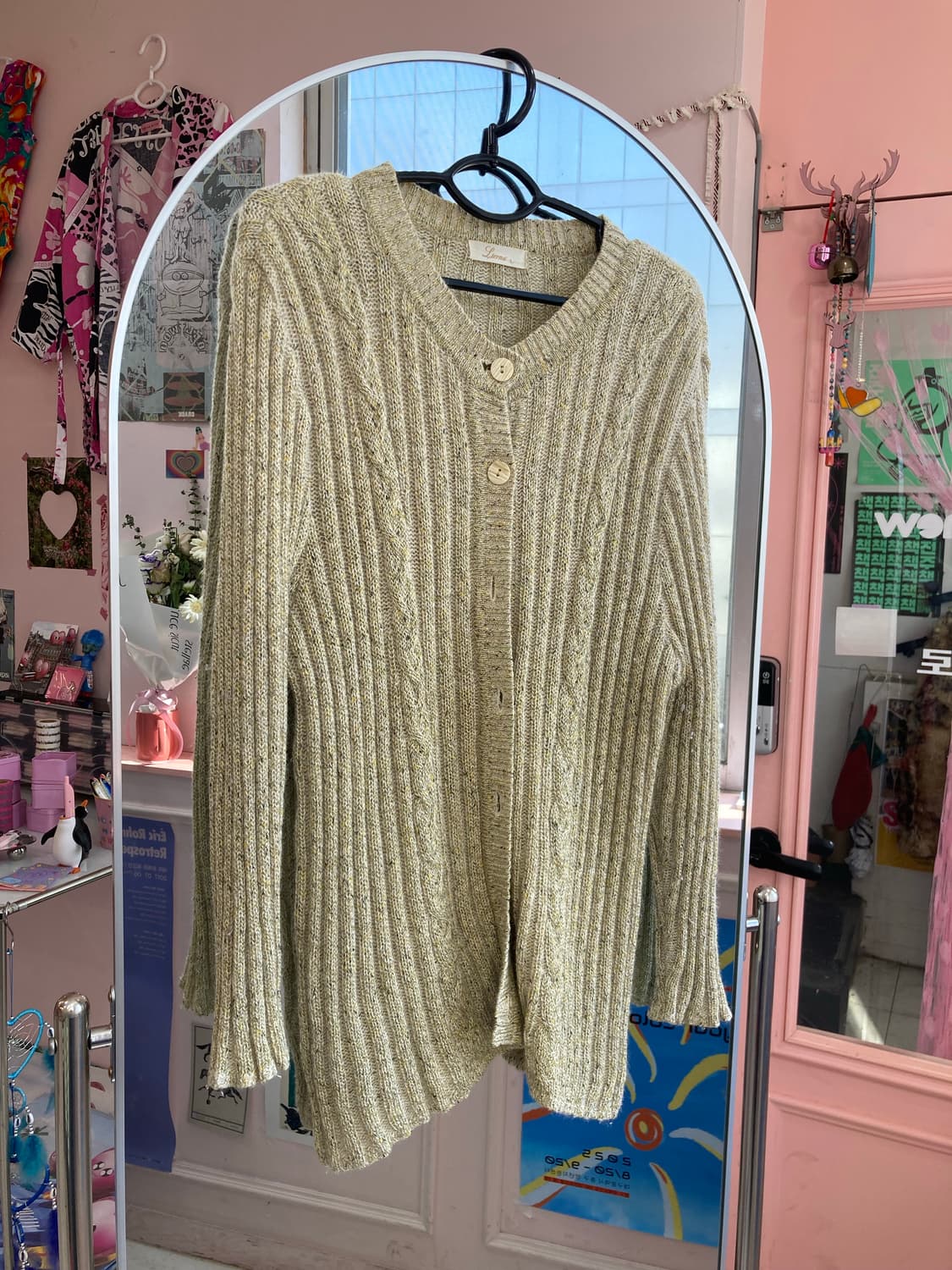 에스닉 오트밀 가디건 니트 상품이미지1