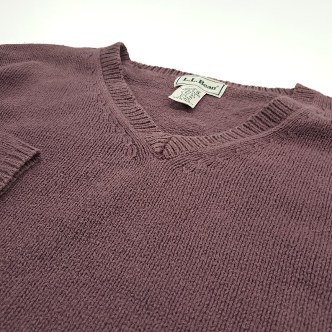 CN947 M 엘엘빈 빈티지퍼플 코튼 V넥 오버핏 니트 스웨터 상품이미지5