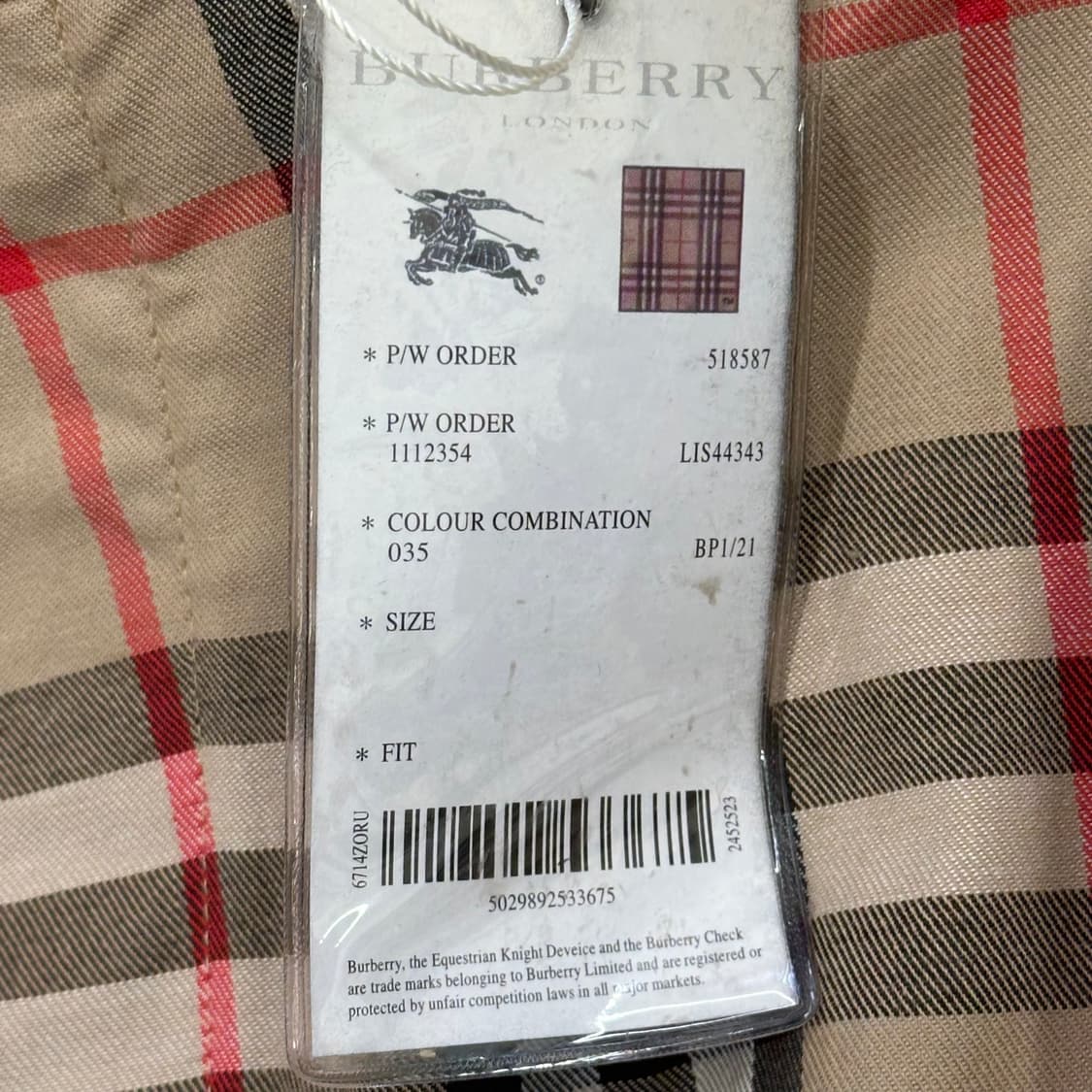 XL 새상품 버버리 노바체크 슬랙스 상품이미지5