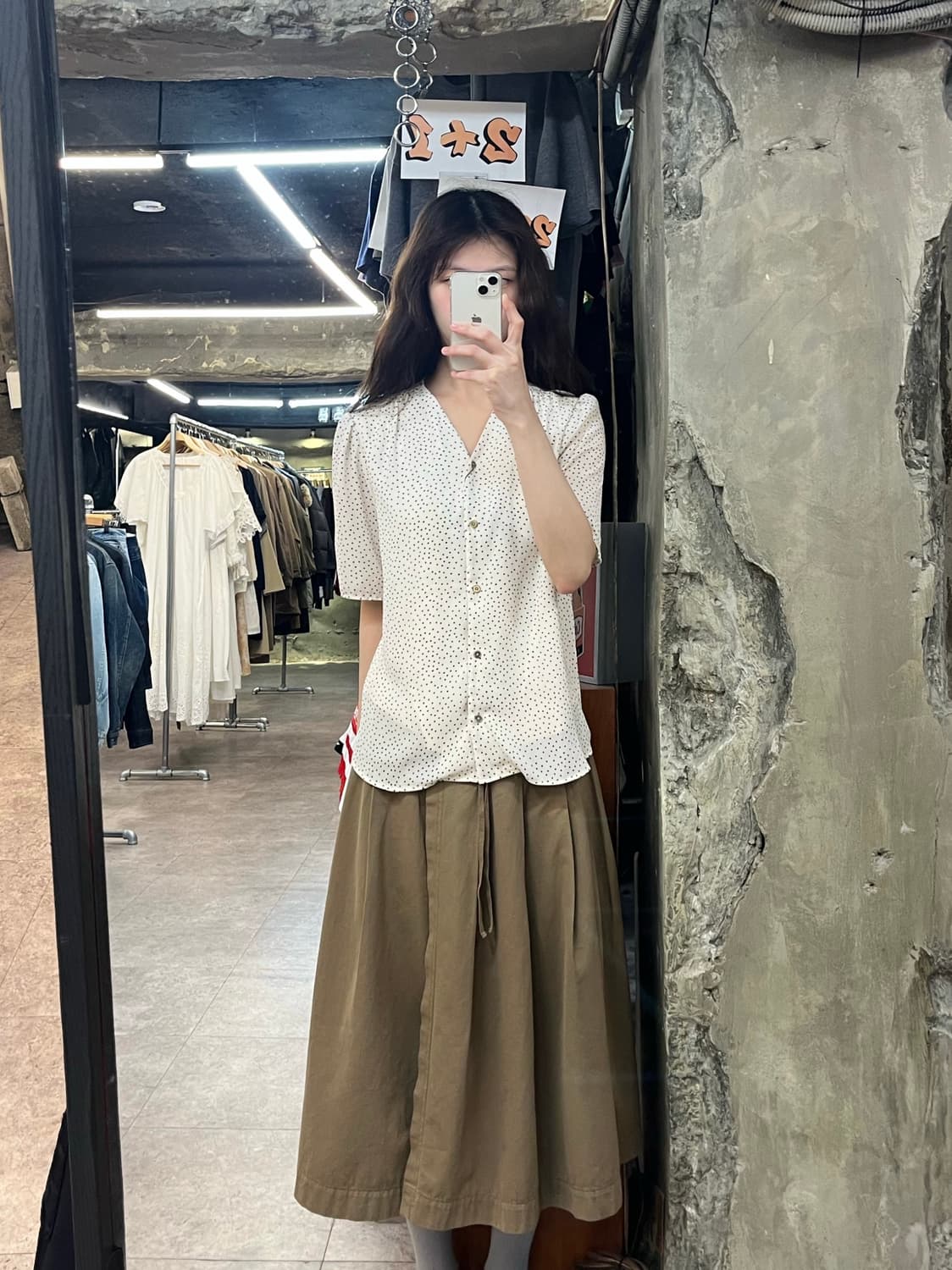 빈티지 패턴 반팔 블라우스 아이보리 #csz4092 상품이미지2