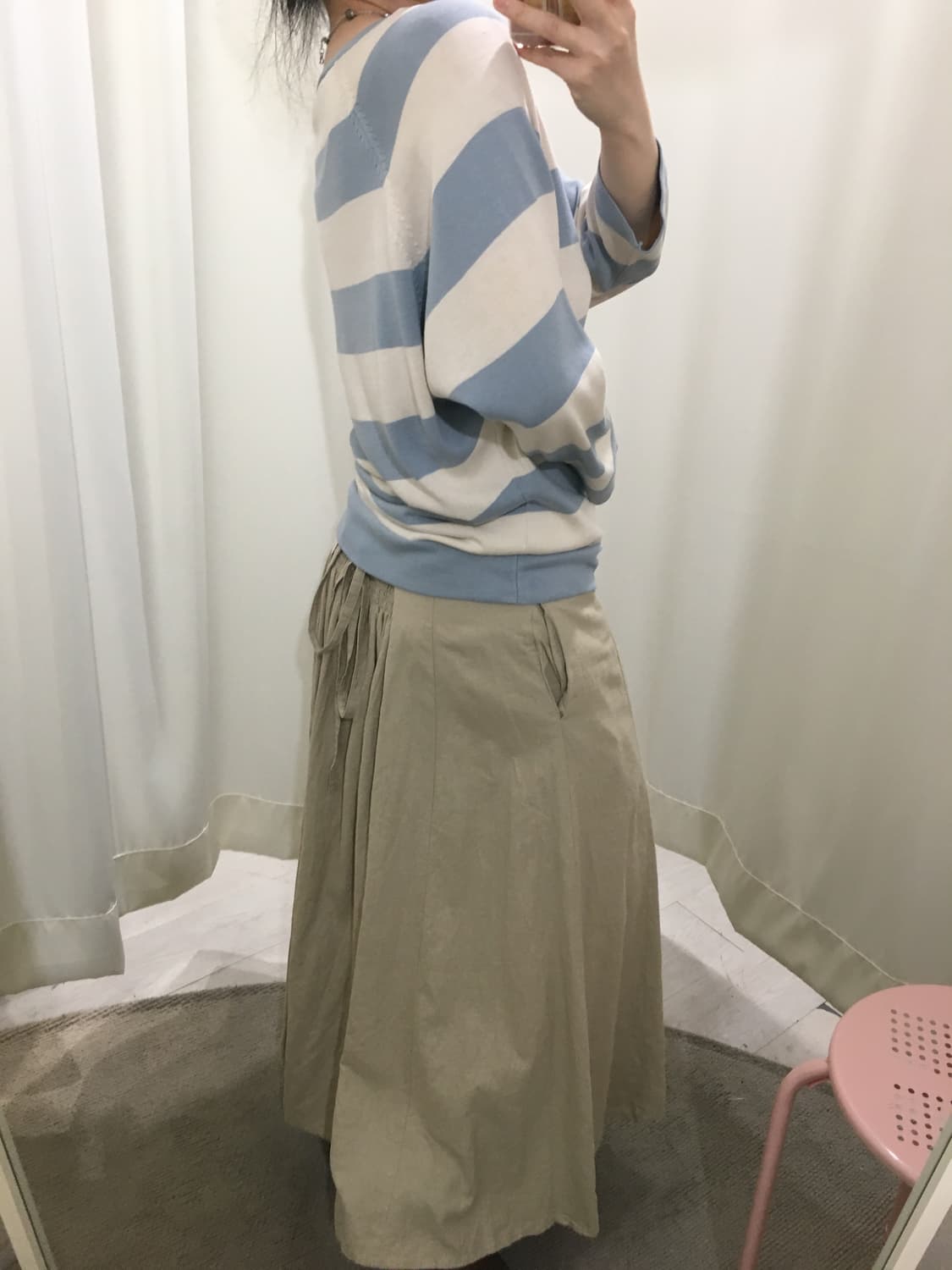 베이지 스트랩 데일리 스커트 상품이미지7