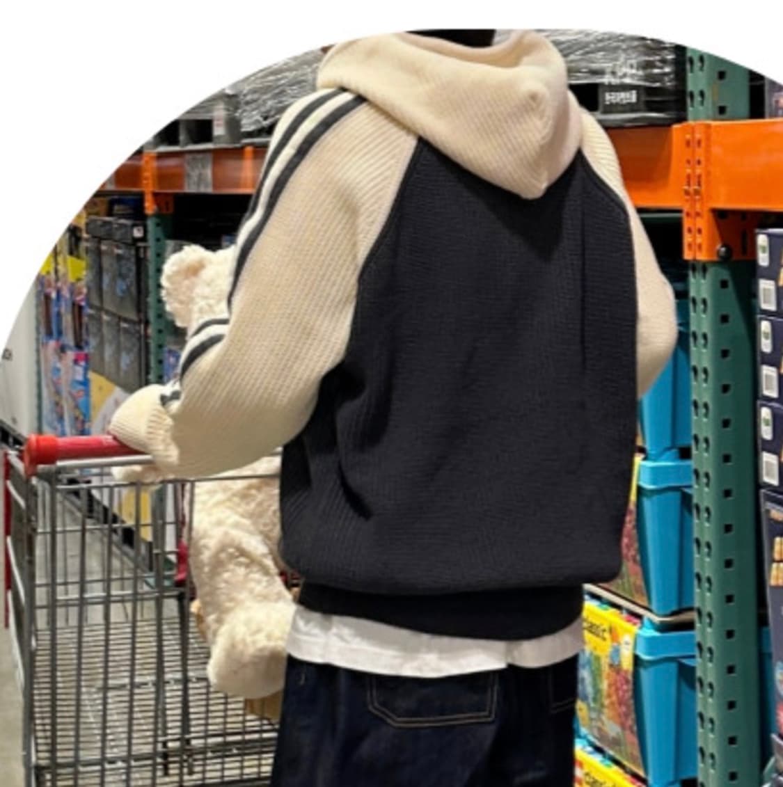 후드 나그랑 배색 집업니트  상품이미지6