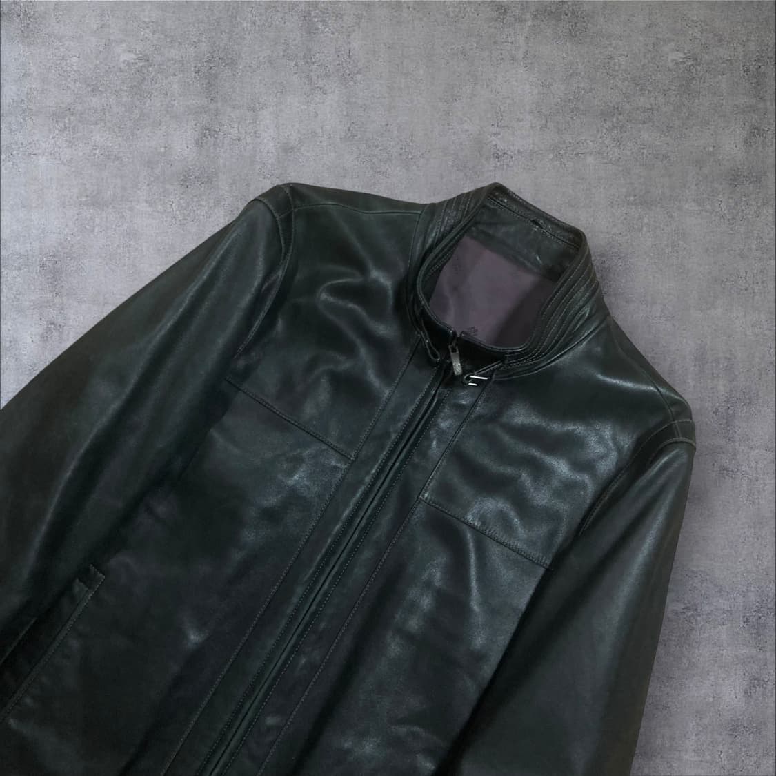 빈티지 블랙 양가죽 레더 자켓 상품이미지2