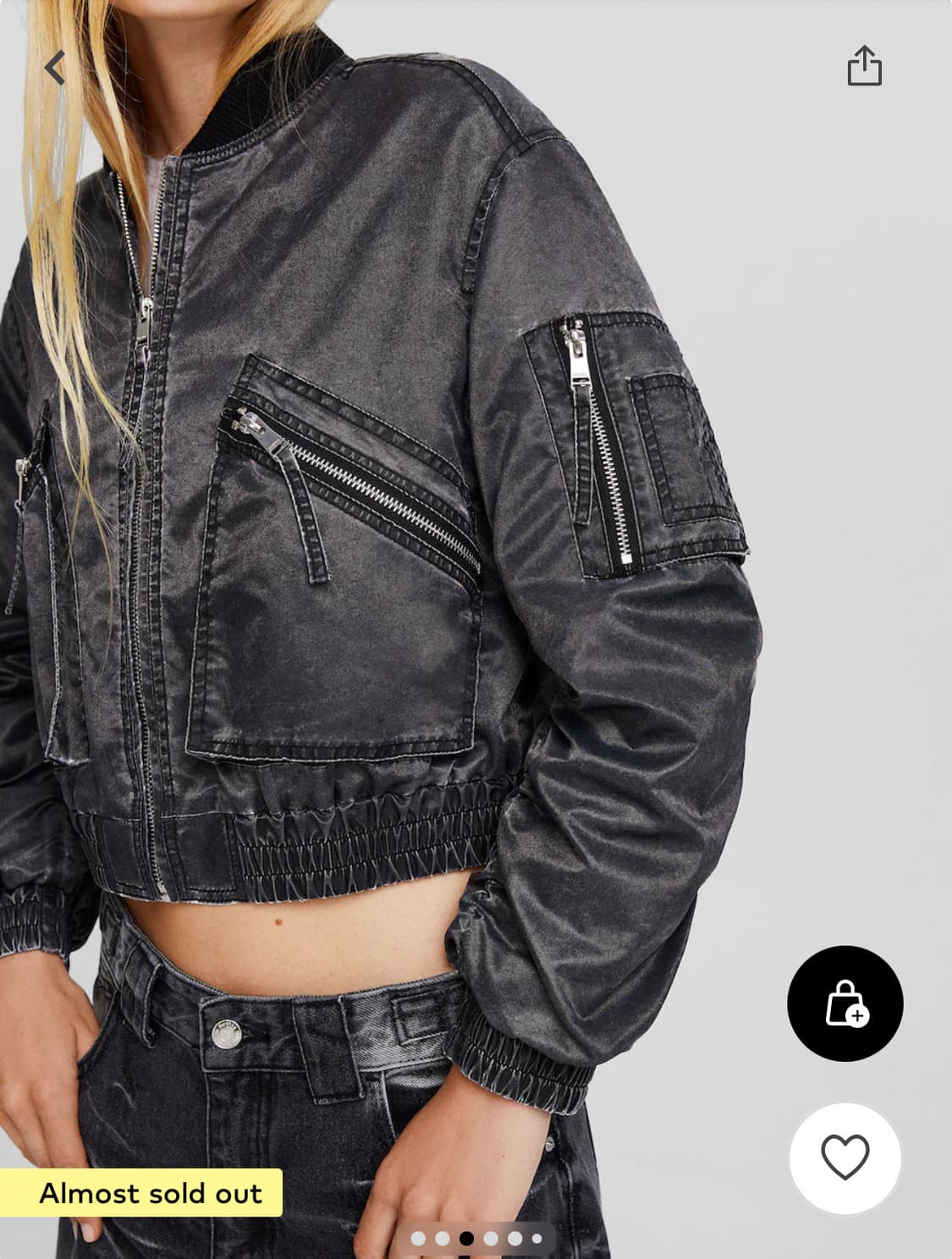 버쉬카 bershka 그래피티 봄버 크롭 자켓 상품이미지2