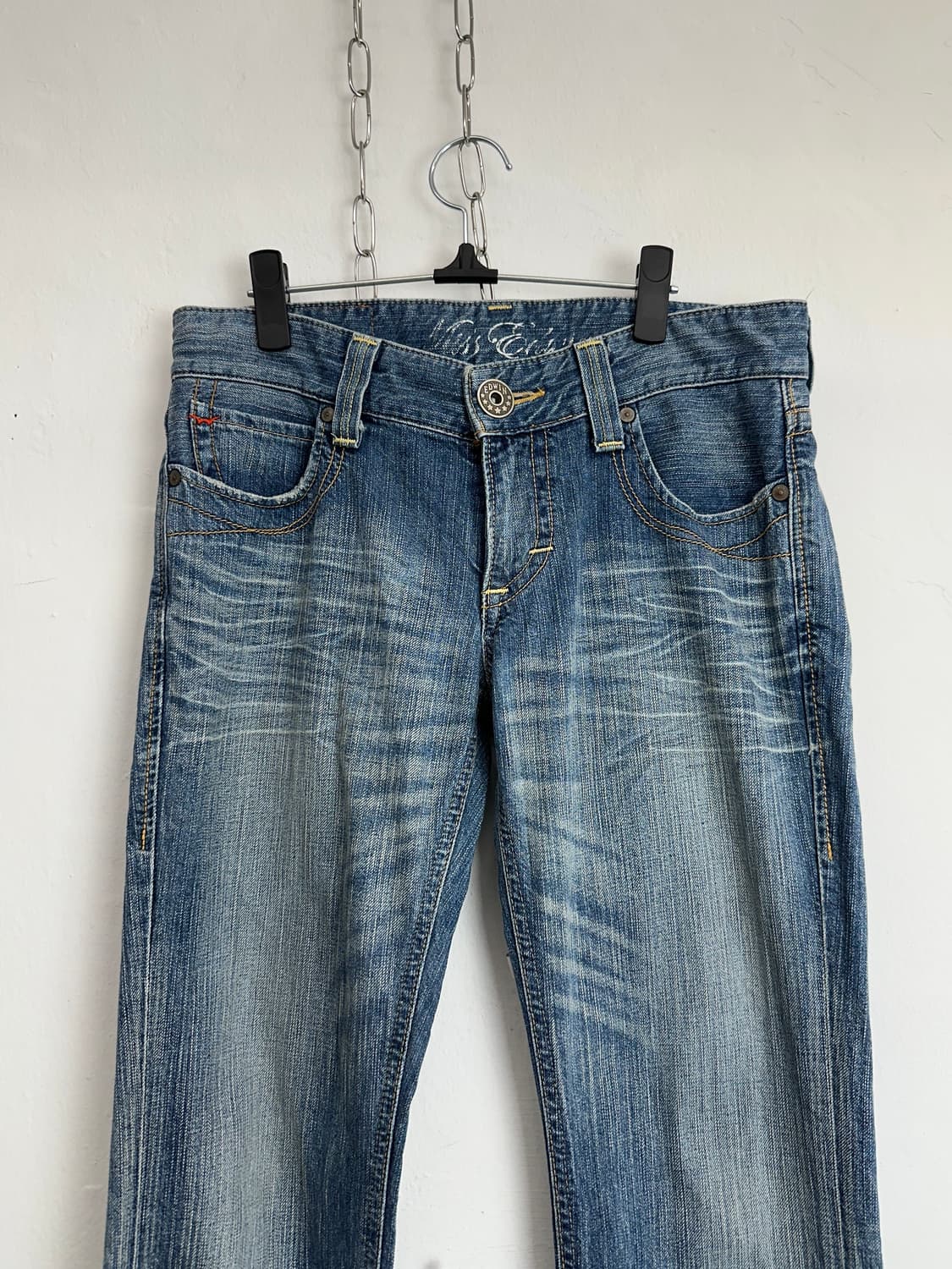 Edwin Miss X-JEANS Distressed Zipper-Poc 상품이미지8