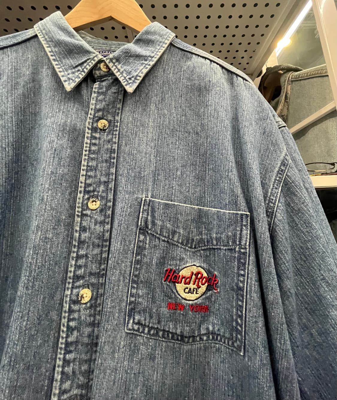 90s 하드락카페 뉴욕 데님 셔츠 남방 상품이미지3