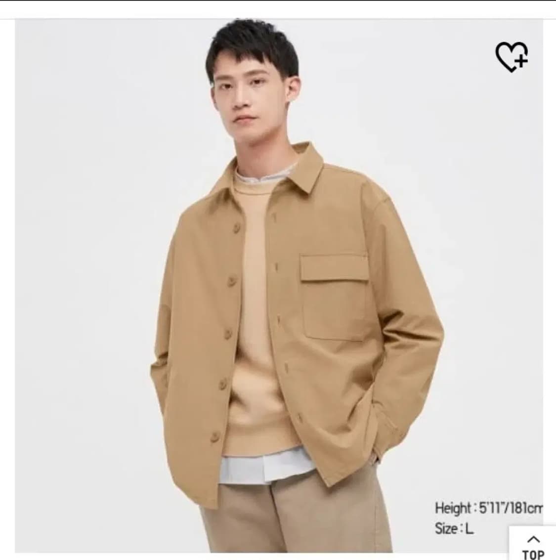 유니클로 셔츠형 스트레치 자켓 L _ 남성 상품이미지1