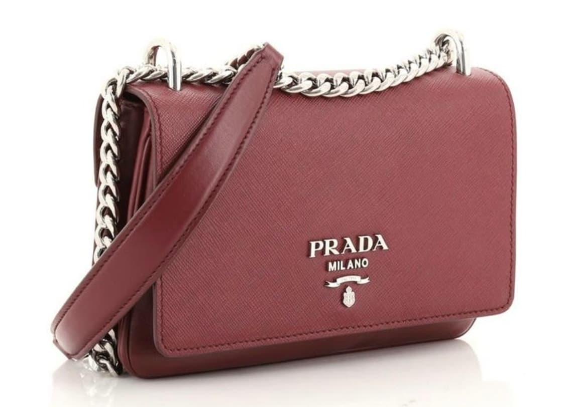 프라다 은장체인 크로스 및 숄더백 버건디 상품이미지2