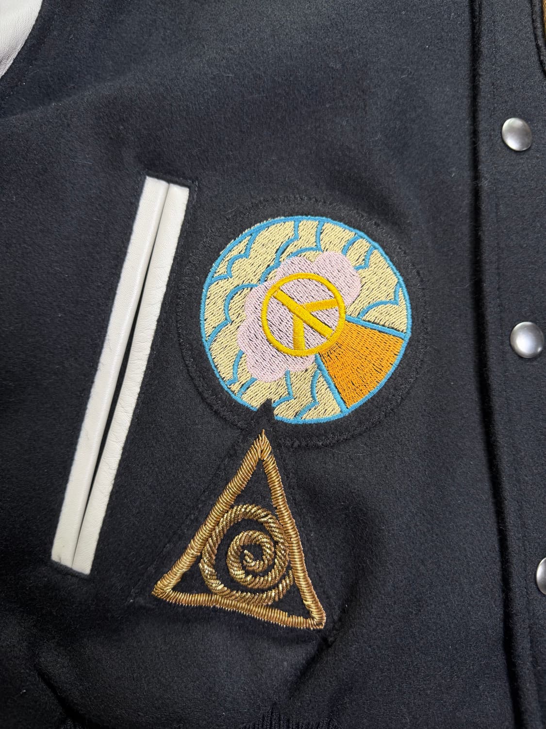 스투시 x 드리스 반 노튼 바시티 자켓 블랙 S 상품이미지6