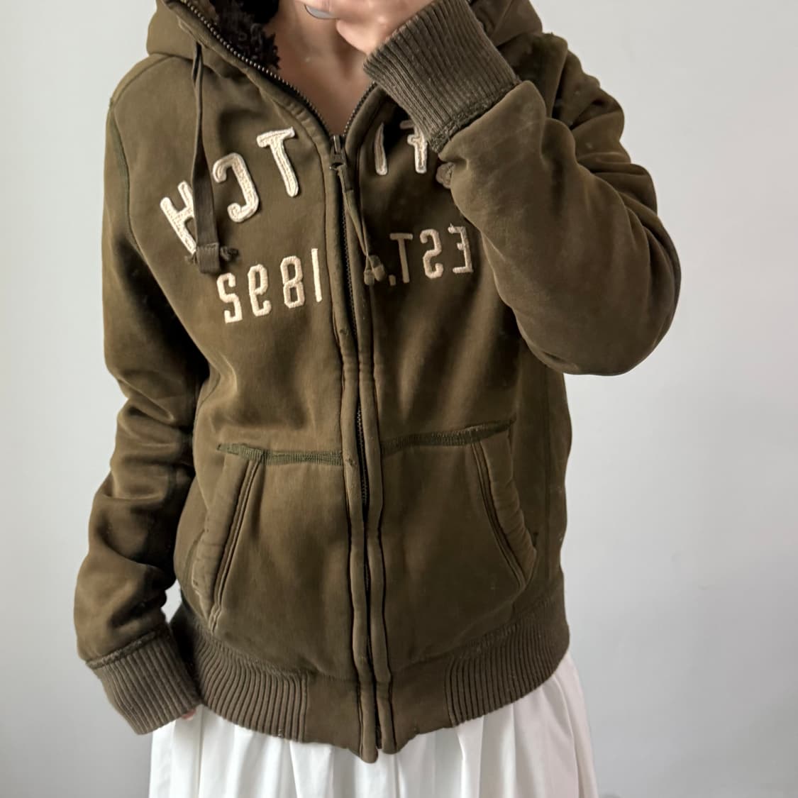 [M] 아베크롬비 앤 피티 카키 후드집업 상품이미지1