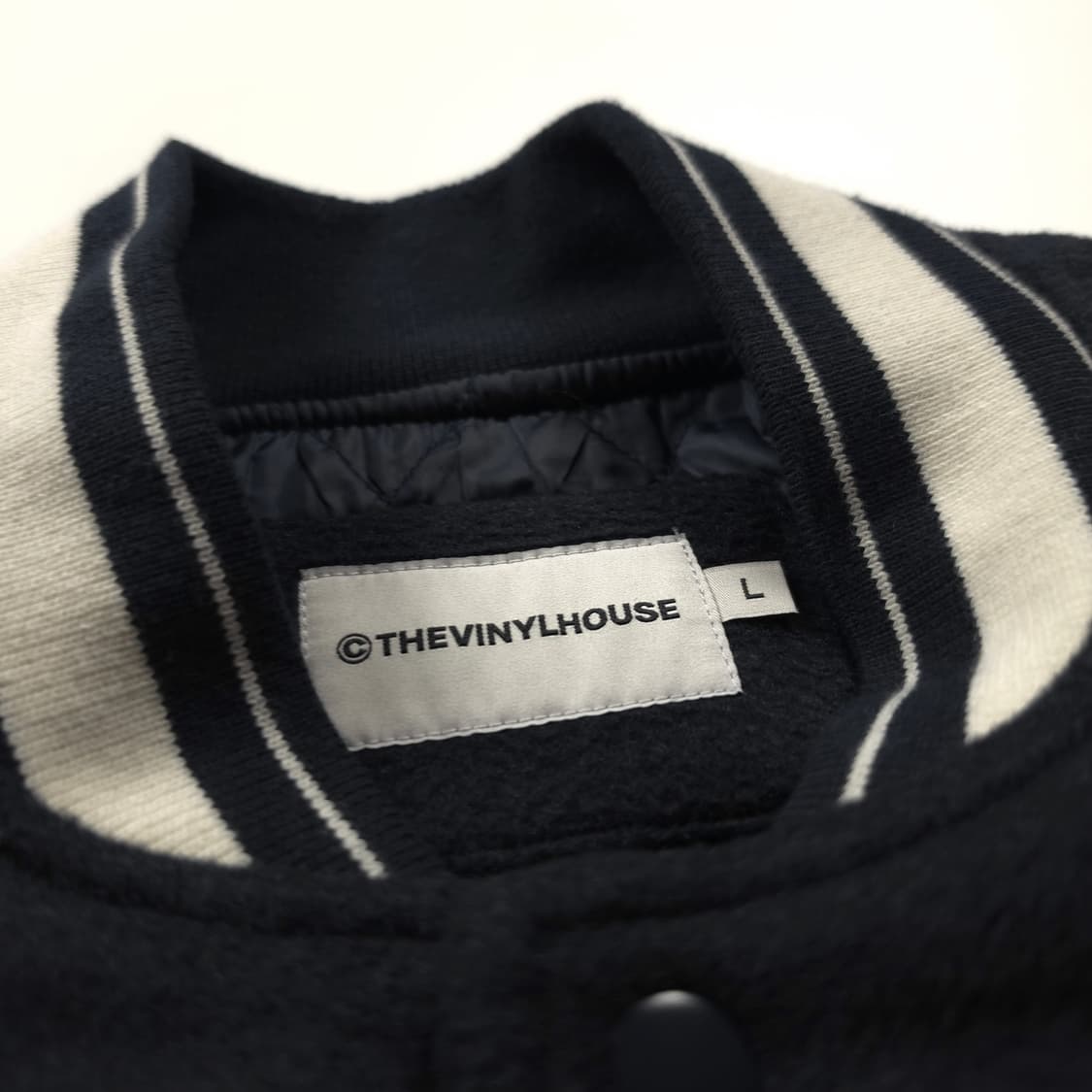 더바이닐하우스 빅로고 레더 모직 바시티 자켓 (XL) 상품이미지5